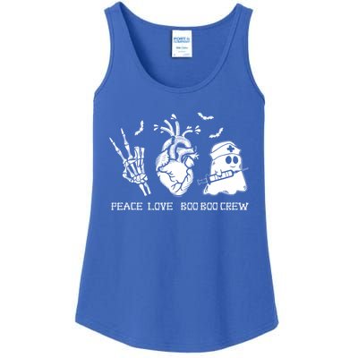 Peace Love Boo Boo Crew Lazy Halloween Skeleton Nurse Ghost Great Gift Ladies Essential Tank