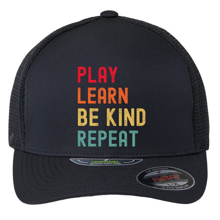 Play Learn Be Kind Repeat Unity Day No Bullies Kindness Flexfit Unipanel Trucker Cap