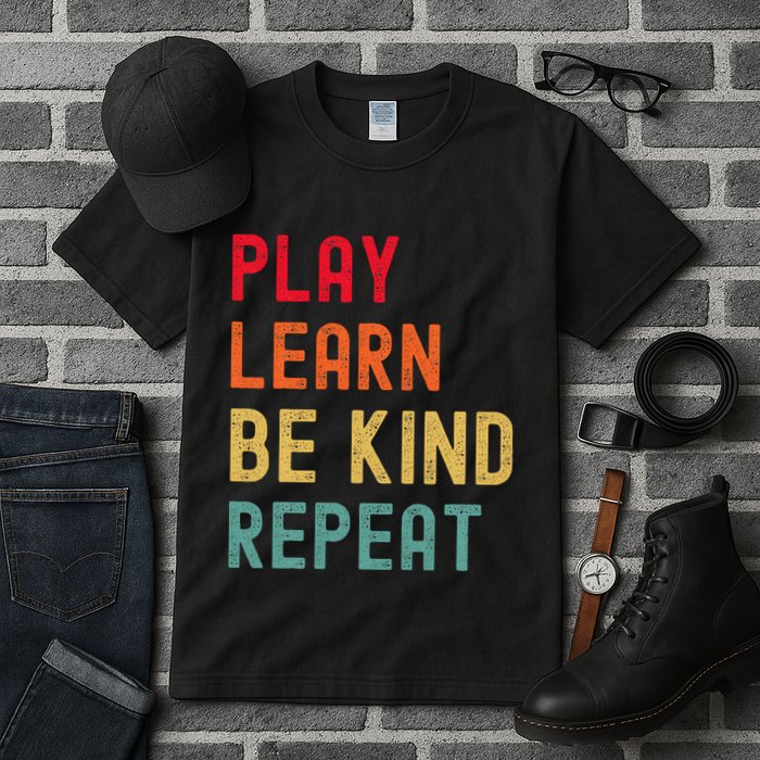 Play Learn Be Kind Repeat Unity Day No Bullies Kindness Tall T-Shirt