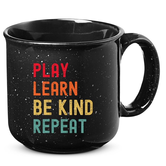 Play Learn Be Kind Repeat Unity Day No Bullies Kindness 15oz Campfire Ceramic Mug