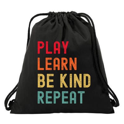 Play Learn Be Kind Repeat Unity Day No Bullies Kindness Drawstring Bag