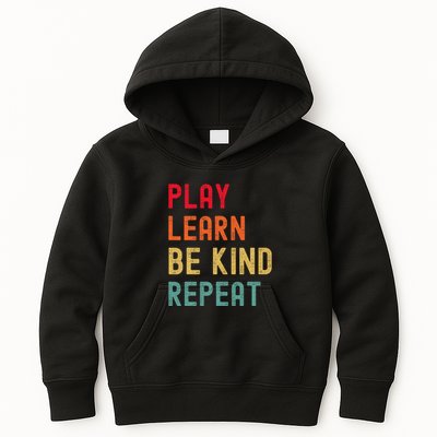 Play Learn Be Kind Repeat Unity Day No Bullies Kindness Kids Hoodie
