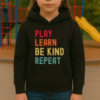 Play Learn Be Kind Repeat Unity Day No Bullies Kindness Kids Hoodie