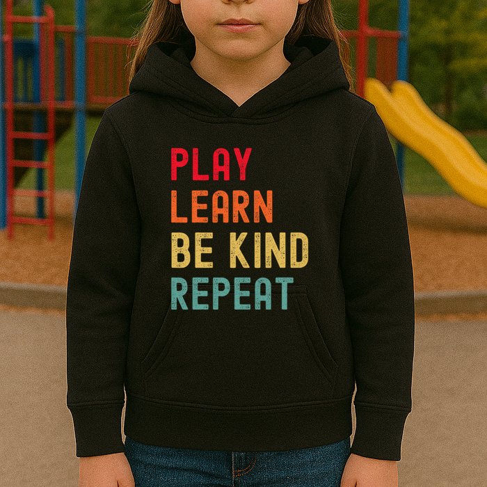 Play Learn Be Kind Repeat Unity Day No Bullies Kindness Kids Hoodie