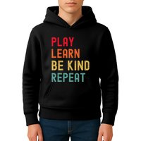 Play Learn Be Kind Repeat Unity Day No Bullies Kindness Kids Hoodie