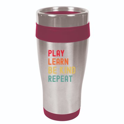 Play Learn Be Kind Repeat Unity Day No Bullies Kindness 16oz Travel Tumbler