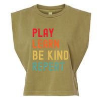 Play Learn Be Kind Repeat Unity Day No Bullies Kindness Garment-Dyed Women's Muscle Tee