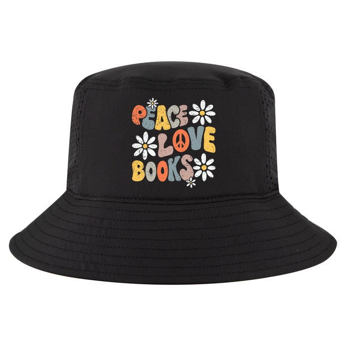 Peace Love Books Groovy Bookworm Book Nerd Reading Teacher Cool Comfort Performance Bucket Hat