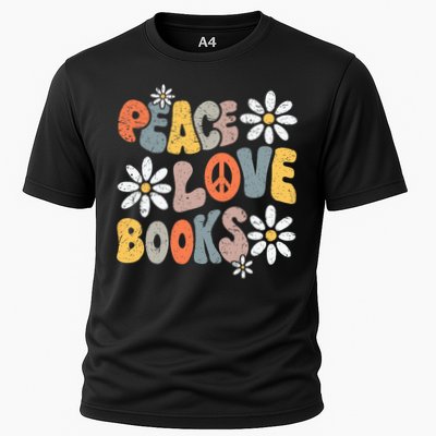 Peace Love Books Groovy Bookworm Book Nerd Reading Teacher Performance Shirt
