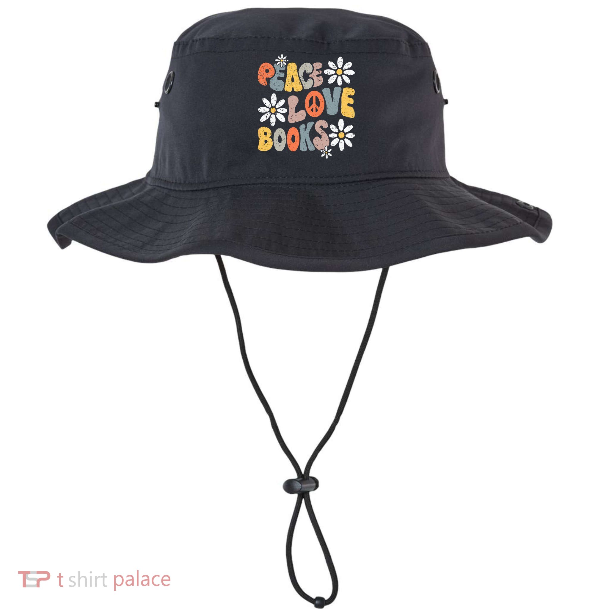 Peace Love Books Groovy Bookworm Book Nerd Reading Teacher Bucket Hat