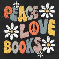 Peace Love Books Groovy Bookworm Book Nerd Reading Teacher Beanie