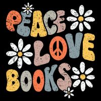 Peace Love Books Groovy Bookworm Book Nerd Reading Teacher Drawstring Bag