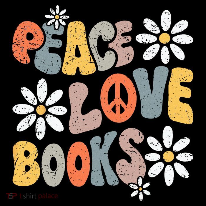 Peace Love Books Groovy Bookworm Book Nerd Reading Teacher Flatbill Hat