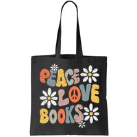 Peace Love Books Groovy Bookworm Book Nerd Reading Teacher Bag