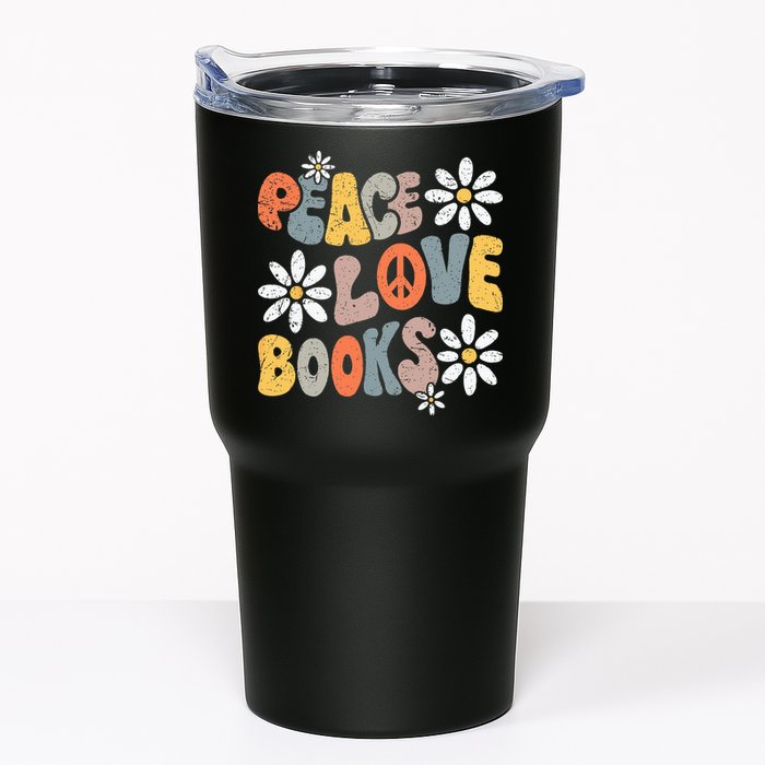 Peace Love Books Groovy Bookworm Book Nerd Reading Teacher Tumbler