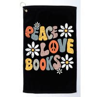 Peace Love Books Groovy Bookworm Book Nerd Reading Teacher Golf Towel