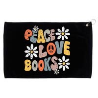Peace Love Books Groovy Bookworm Book Nerd Reading Teacher Grommeted Golf Towel