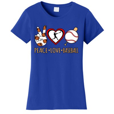 Peace Love Baseball Sports Player Lover Coach Graphic Gift Women's T-Shirt