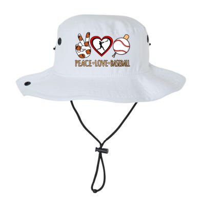 Peace Love Baseball Sports Player Lover Coach Graphic Gift Legacy Cool Fit Booney Bucket Hat