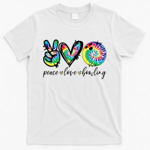 Peace Love Bowling Tie Dye Cute Bowling Lovers T-Shirt