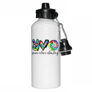 Peace Love Bowling Tie Dye Cute Bowling Lovers Aluminum Water Bottle