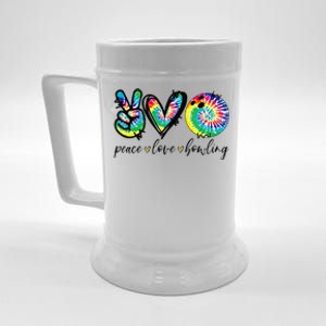 Peace Love Bowling Tie Dye Cute Bowling Lovers Beer Stein