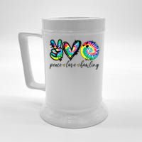 Peace Love Bowling Tie Dye Cute Bowling Lovers Beer Stein