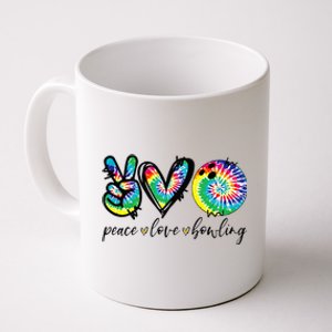 Peace Love Bowling Tie Dye Cute Bowling Lovers Coffee Mug