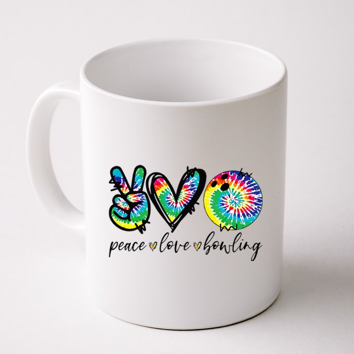 Peace Love Bowling Tie Dye Cute Bowling Lovers Coffee Mug