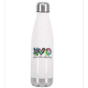 Peace Love Bowling Tie Dye Cute Bowling Lovers Stainless Steel Insulated Water Bottle