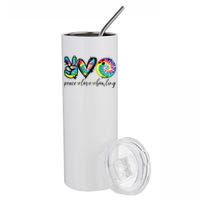 Peace Love Bowling Tie Dye Cute Bowling Lovers Stainless Steel Tumbler