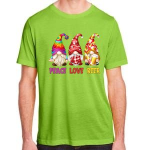 Peace Love Beer Funny Summer Gnomes Chillin With My Gnomies Cute Gift Adult ChromaSoft Performance T-Shirt