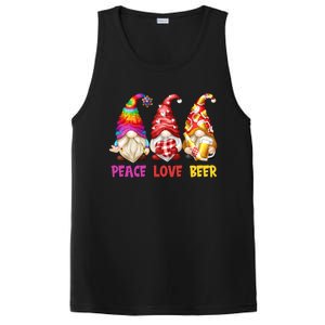 Peace Love Beer Funny Summer Gnomes Chillin With My Gnomies Cute Gift PosiCharge Competitor Tank