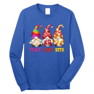 Peace Love Beer Funny Summer Gnomes Chillin With My Gnomies Cute Gift Long Sleeve Shirt