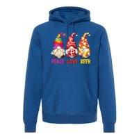 Peace Love Beer Funny Summer Gnomes Chillin With My Gnomies Cute Gift Premium Hoodie