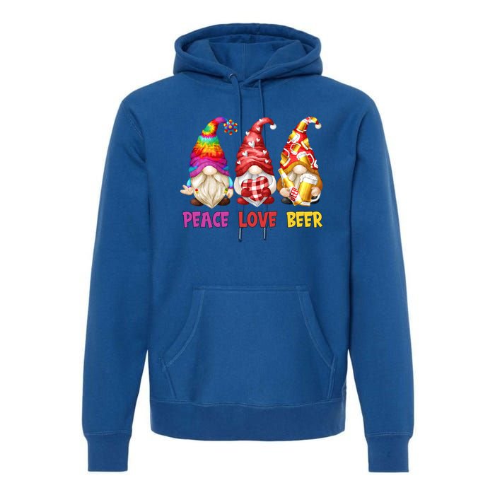 Peace Love Beer Funny Summer Gnomes Chillin With My Gnomies Cute Gift Premium Hoodie