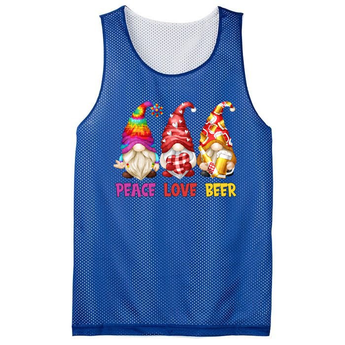 Peace Love Beer Funny Summer Gnomes Chillin With My Gnomies Cute Gift Mesh Reversible Basketball Jersey Tank