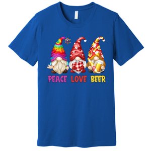 Peace Love Beer Funny Summer Gnomes Chillin With My Gnomies Cute Gift Premium T-Shirt