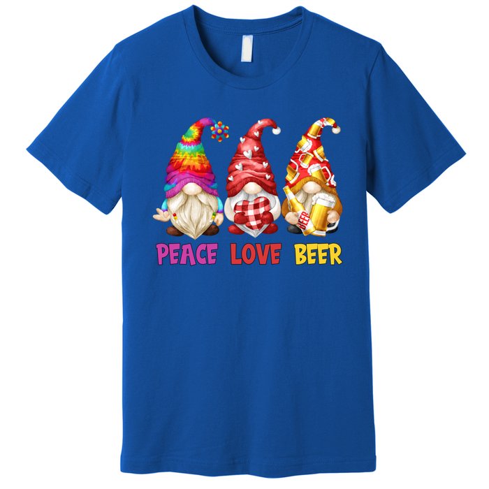 Peace Love Beer Funny Summer Gnomes Chillin With My Gnomies Cute Gift Premium T-Shirt