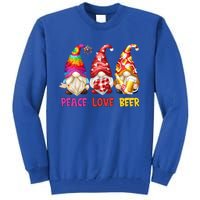 Peace Love Beer Funny Summer Gnomes Chillin With My Gnomies Cute Gift Tall Sweatshirt