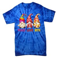 Peace Love Beer Funny Summer Gnomes Chillin With My Gnomies Cute Gift Tie-Dye T-Shirt