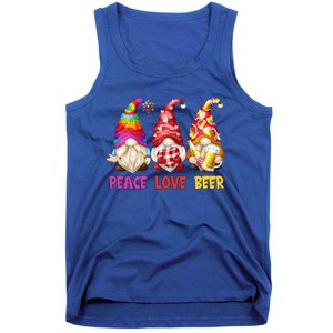 Peace Love Beer Funny Summer Gnomes Chillin With My Gnomies Cute Gift Tank Top