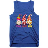 Peace Love Beer Funny Summer Gnomes Chillin With My Gnomies Cute Gift Tank Top