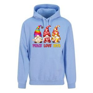 Peace Love Beer Funny Summer Gnomes Chillin With My Gnomies Cute Gift Unisex Surf Hoodie