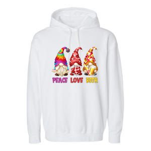 Peace Love Beer Funny Summer Gnomes Chillin With My Gnomies Cute Gift Garment-Dyed Fleece Hoodie