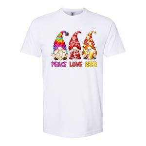 Peace Love Beer Funny Summer Gnomes Chillin With My Gnomies Cute Gift Softstyle CVC T-Shirt