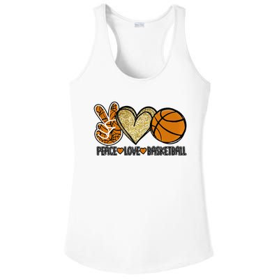 Peace Love Basketball Heart Ball Sports Team Game Player Ladies PosiCharge Competitor Racerback Tank