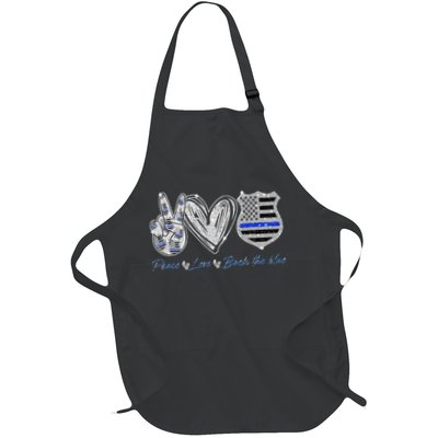 Peace Love Back The Blue Police Officer Gift Apron
