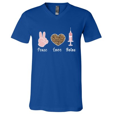 Peace Love Botox Nurse Injector Aesthetic Nursing Funny Gift V-Neck T-Shirt