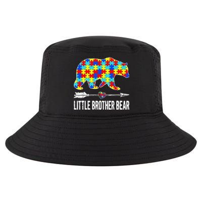 Proud Little Brother Bear Autism Awareness Gifts Boy Cool Comfort Performance Bucket Hat